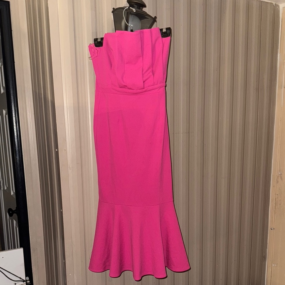 Entro Pink Strapless Sheath Dress Cocktail